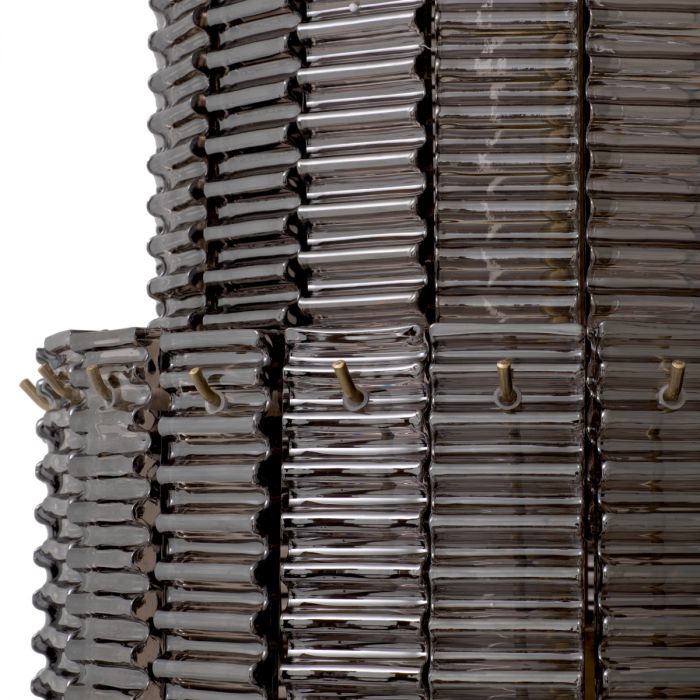 Chandelier Imperial brushed brass finish smoke glass