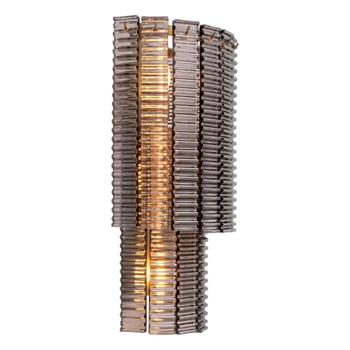 Wall Lamp Imperial brushed brass finish smoke glass