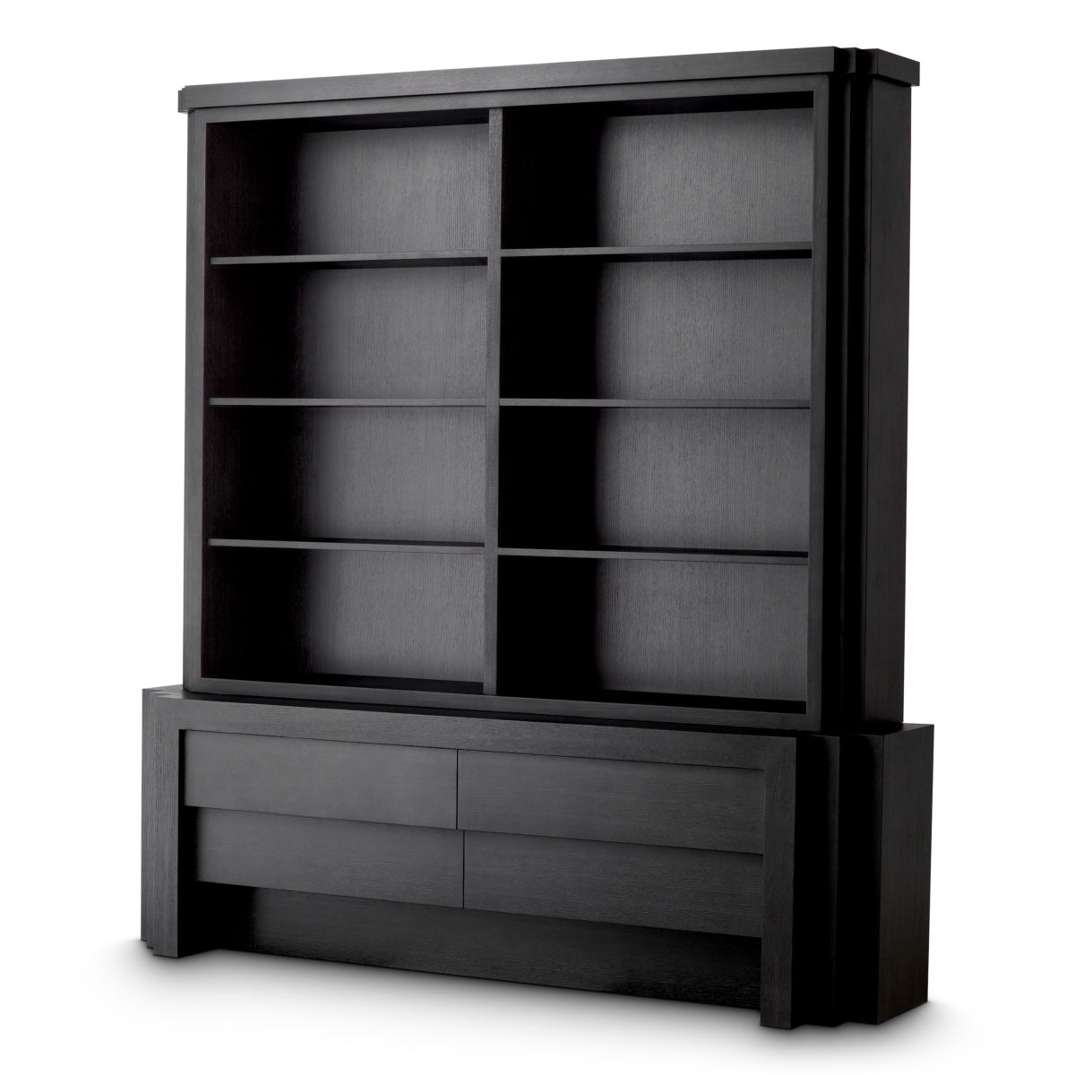 Charcoal Gray oak Oak Display Cabinet L Metropolitan