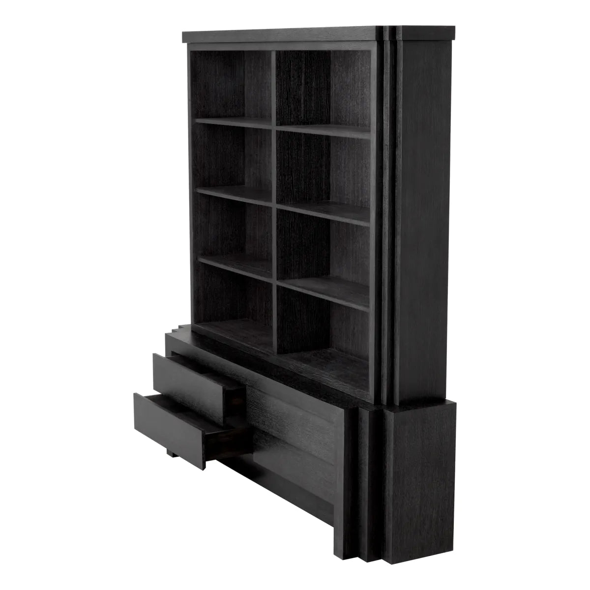 Charcoal Gray oak Oak Display Cabinet L Metropolitan