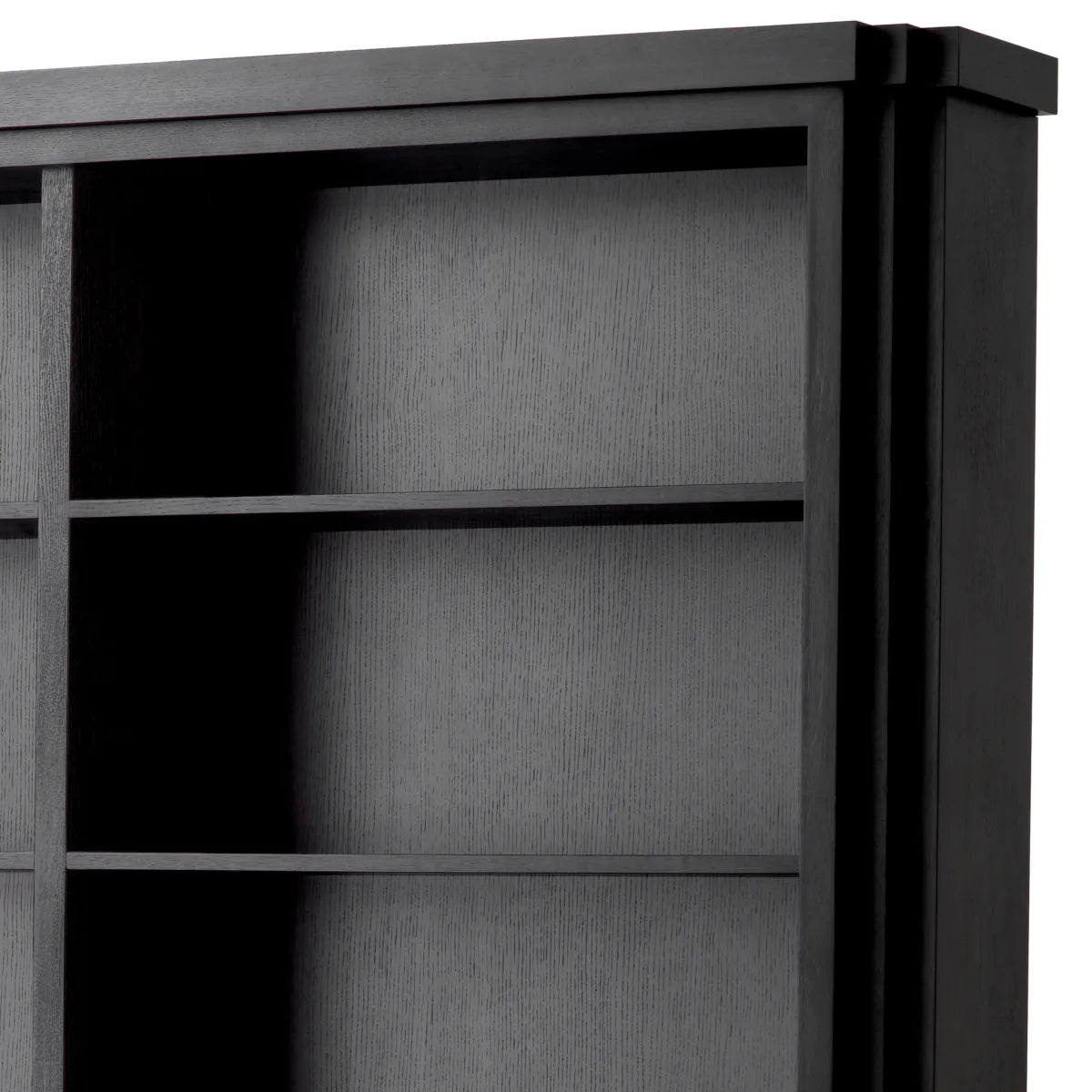 Charcoal Gray oak Oak Display Cabinet L Metropolitan
