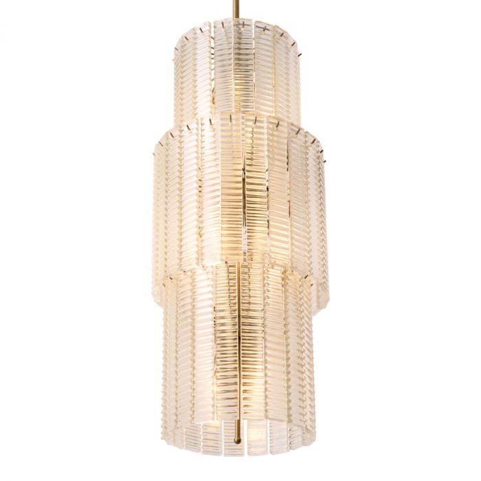 Chandelier Imperial brushed brass finish clear glass