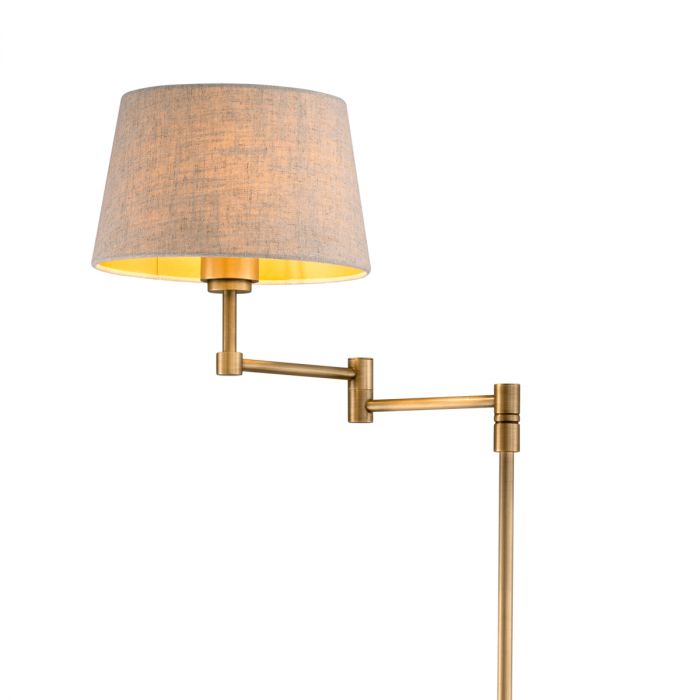 Floor Lamp Corbin antique brass finish incl linen shade