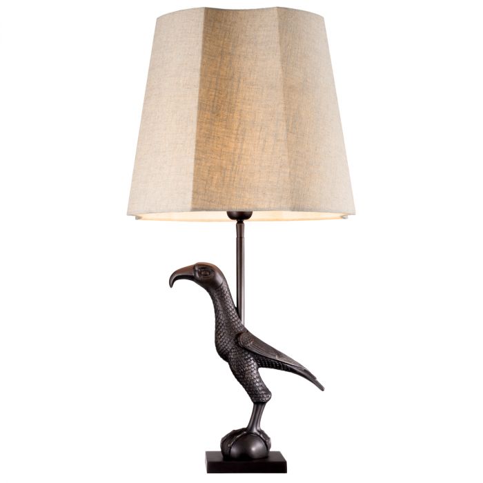 Table lamp Falcon bronze highlight finish incl shade