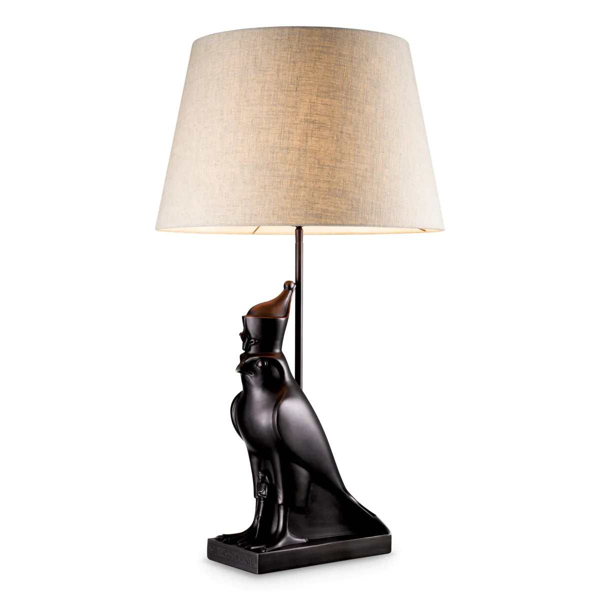 Bronze Sculptural Base Table Lamp Horus