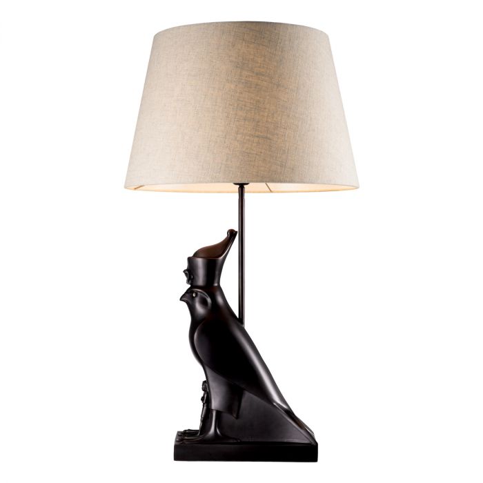 Table lamp Horus bronze highlight finish incl shade