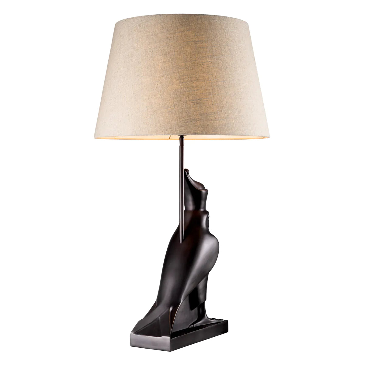 Bronze Sculptural Base Table Lamp Horus