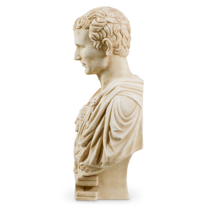 Bust of Julius Caesar marble antique look