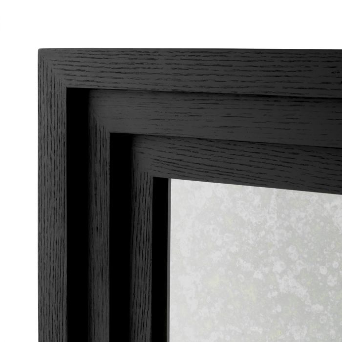 Bar Metropolitan black open grain veneer antique mirror glass