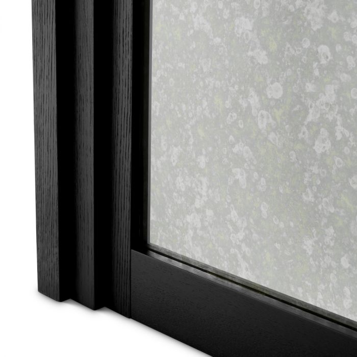 Bar Metropolitan black open grain veneer antique mirror glass