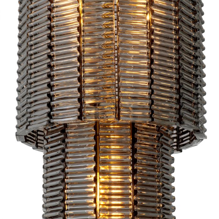 Chandelier Imperial S brushed brass finish smoke glass