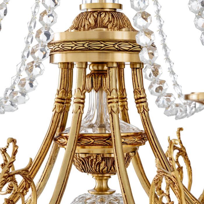 Chandelier Duvaux antique gold finish