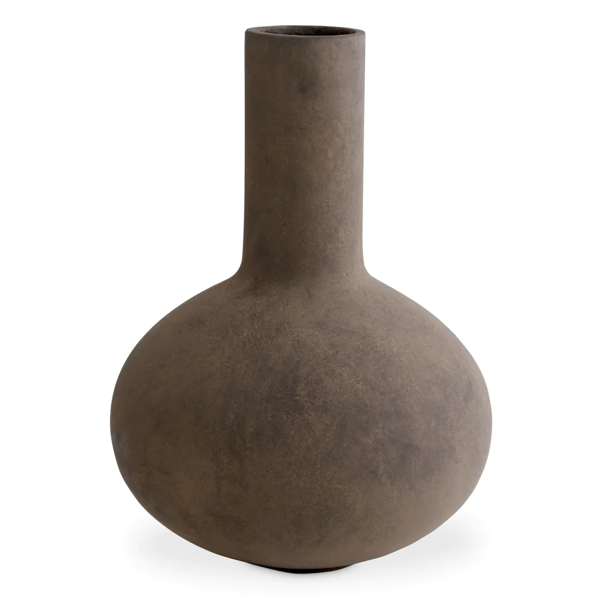 Taupe Narrow-Necked Vase Moon Jar