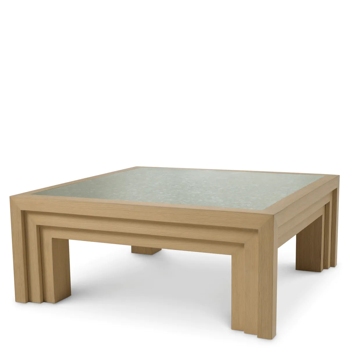 Oak Veneer Mirror Coffee Table Metropolitan