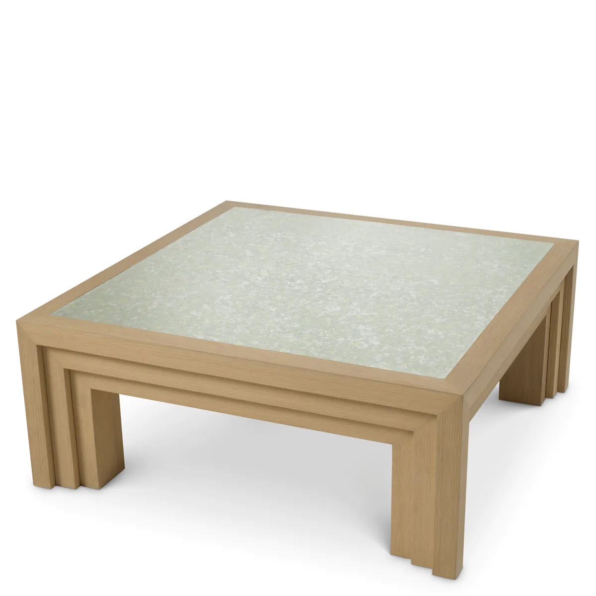 Oak Veneer Mirror Coffee Table Metropolitan