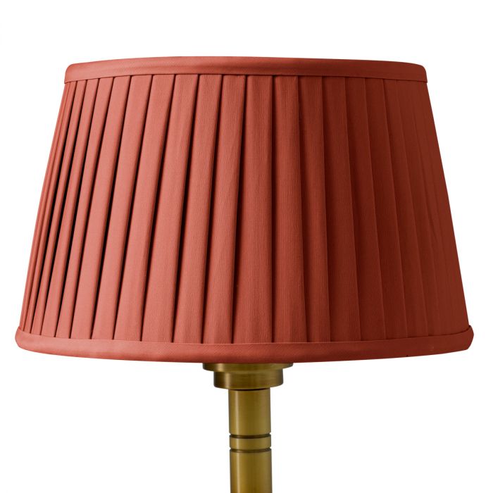 Floor Lamp Tryon antique brass finish incl orange pleated shade