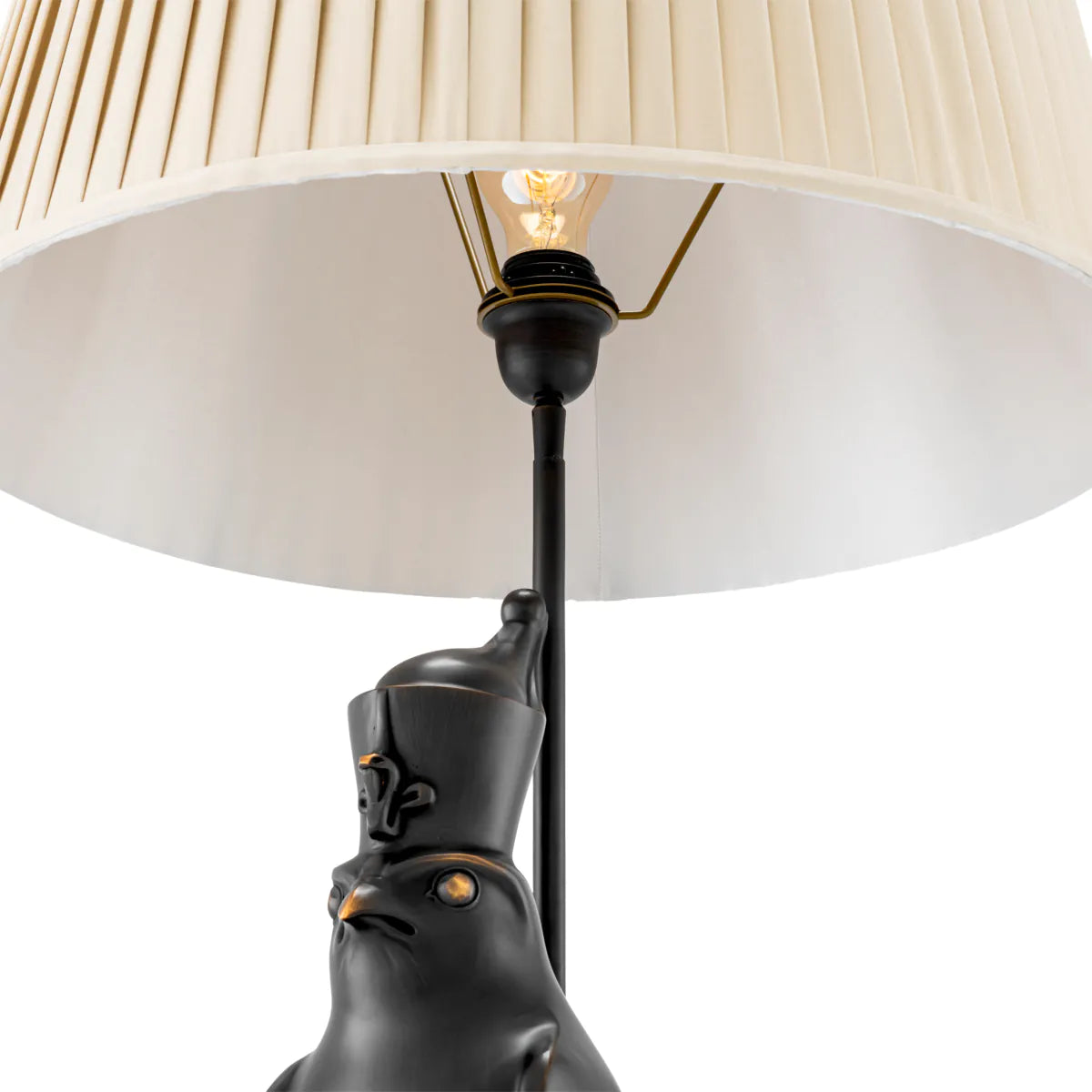 Copper Bronze Sculptural Base Table Lamp Horus