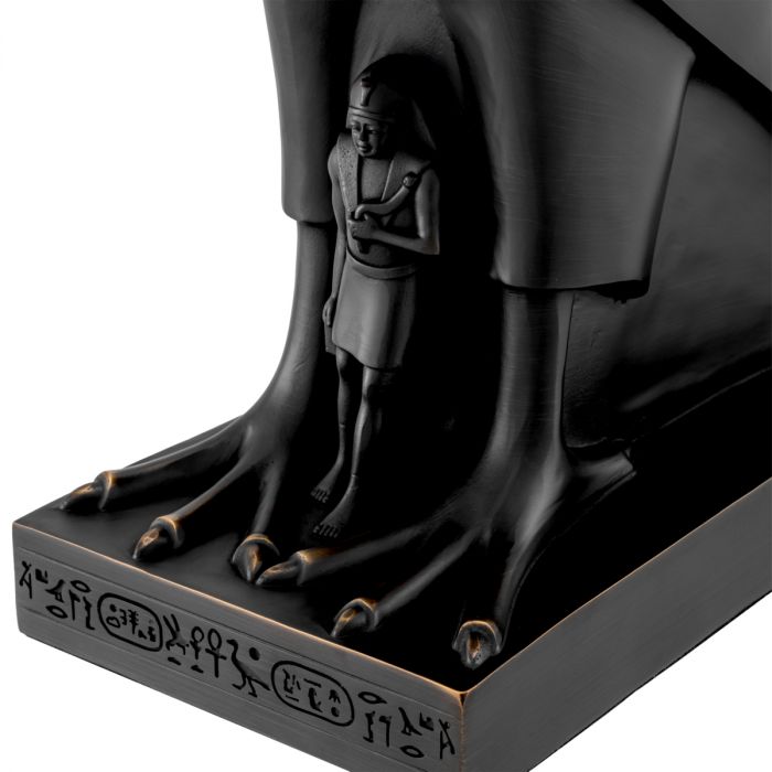 Table lamp Horus bronze highlight finish incl beige pleated shade