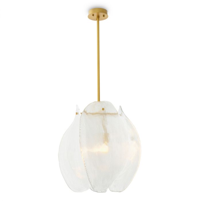 Chandelier Hibis antique brass finish clear glass