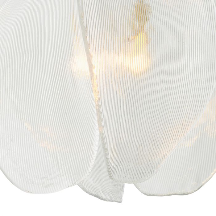 Chandelier Hibis antique brass finish clear glass