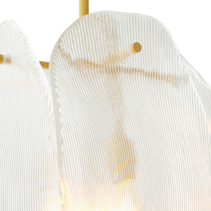 Chandelier Hibis antique brass finish clear glass