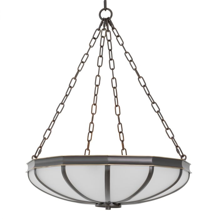 Chandelier Jenkins S bronze highlight finish white glass