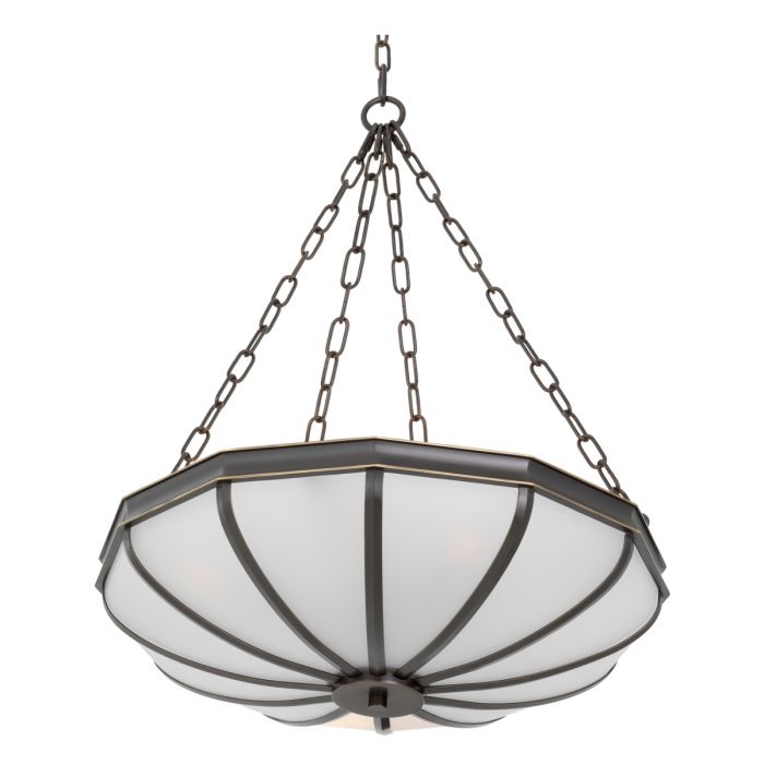Chandelier Jenkins S bronze highlight finish white glass