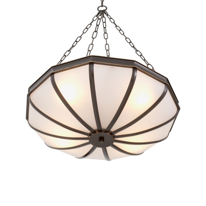 Chandelier Jenkins S bronze highlight finish white glass