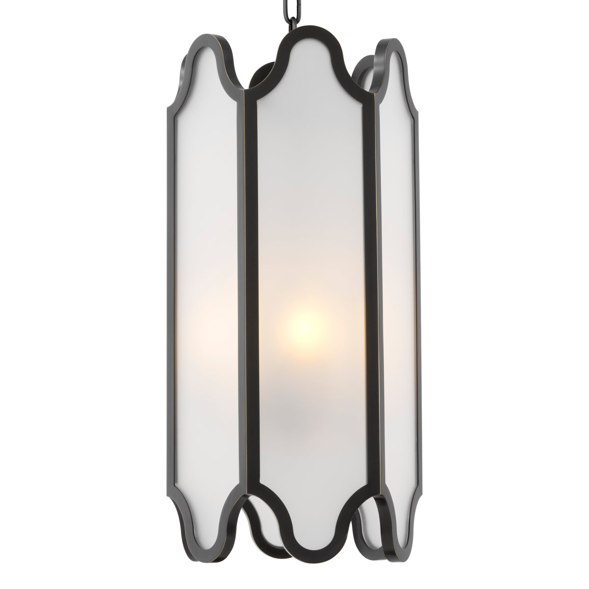 White Glass and Bronze Pendant Rockefeller | Eichholtzmh.com