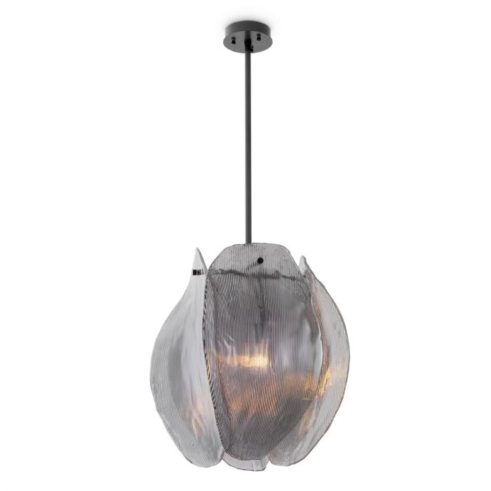 Chandelier Hibis bronze finish smoke glass