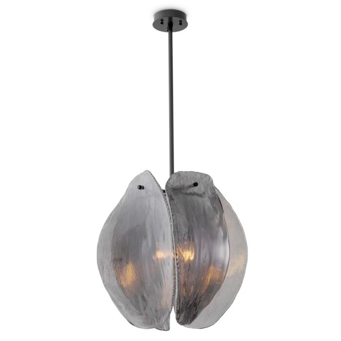 Chandelier Hibis bronze finish smoke glass