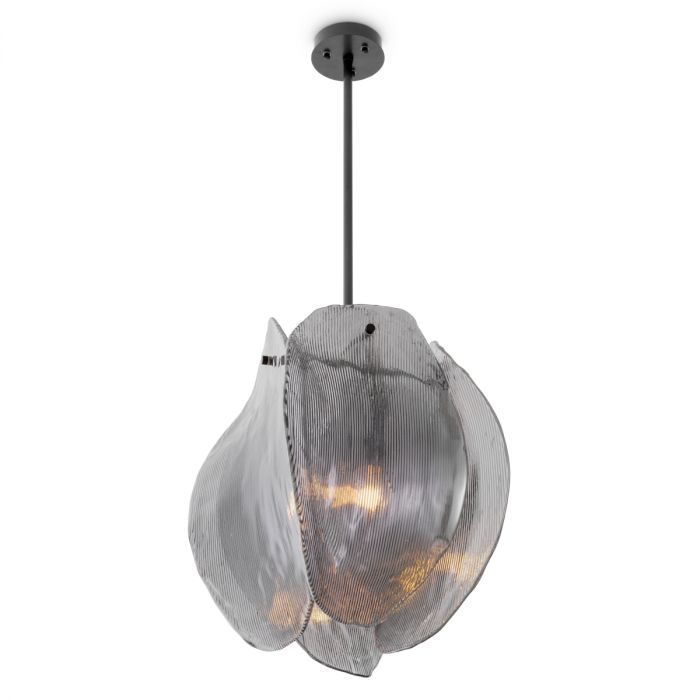 Chandelier Hibis bronze finish smoke glass