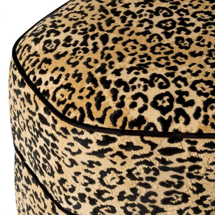 Stool Roosevelt bernard leopard camel bronze finish