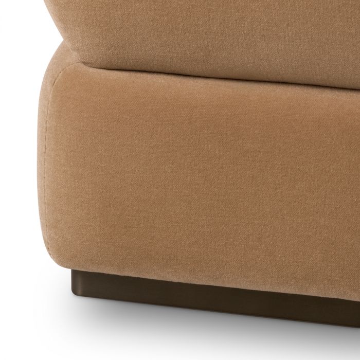 Stool Fifth bronze finish morris merino camel