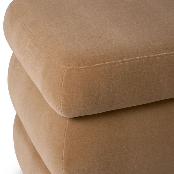 Stool Fifth bronze finish morris merino camel