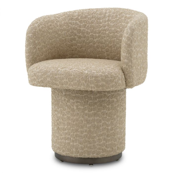 Dining Chair Marly bronze finish vaux jacquard beige