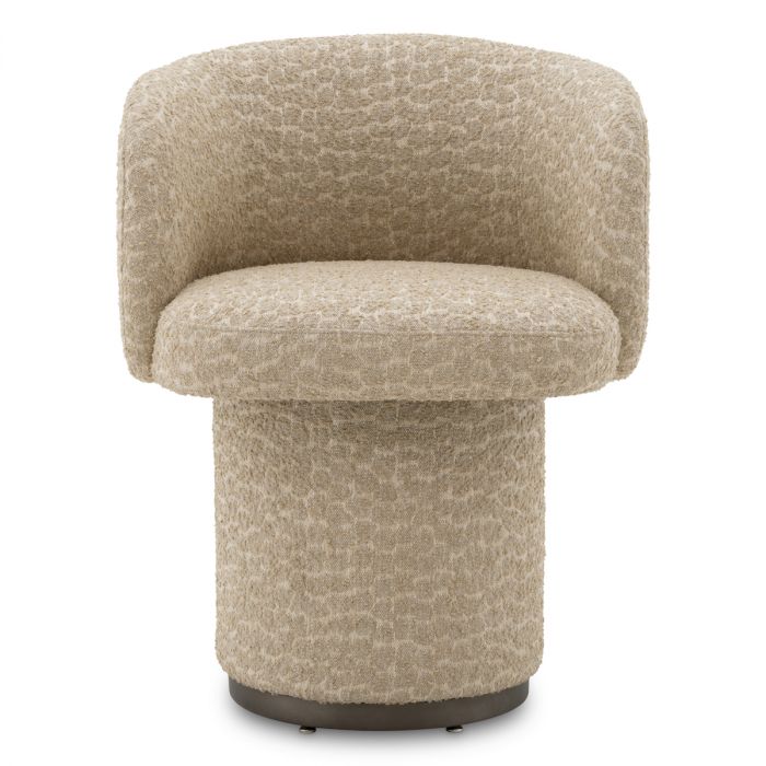 Dining Chair Marly bronze finish vaux jacquard beige
