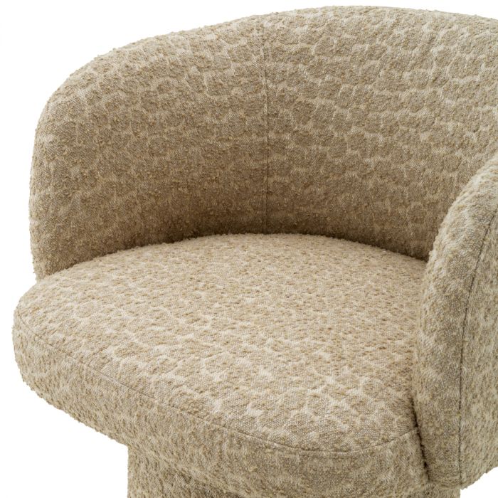 Dining Chair Marly bronze finish vaux jacquard beige