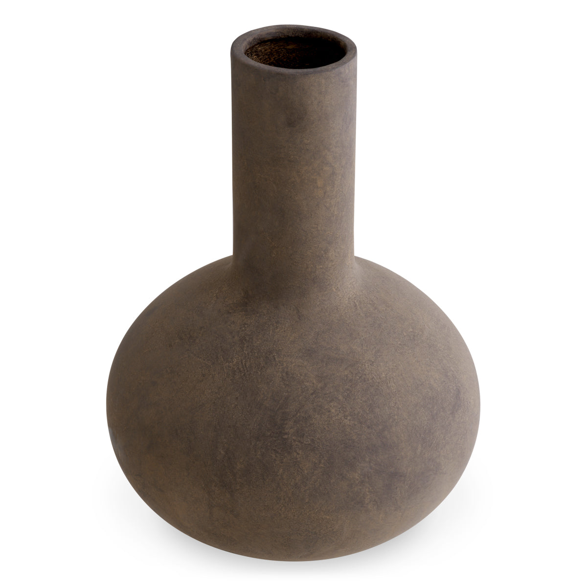 Taupe Narrow-Necked Vase Moon Jar