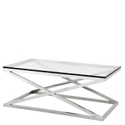 Clear Glass Coffee Table Criss Cross | Eichholtzmh.com