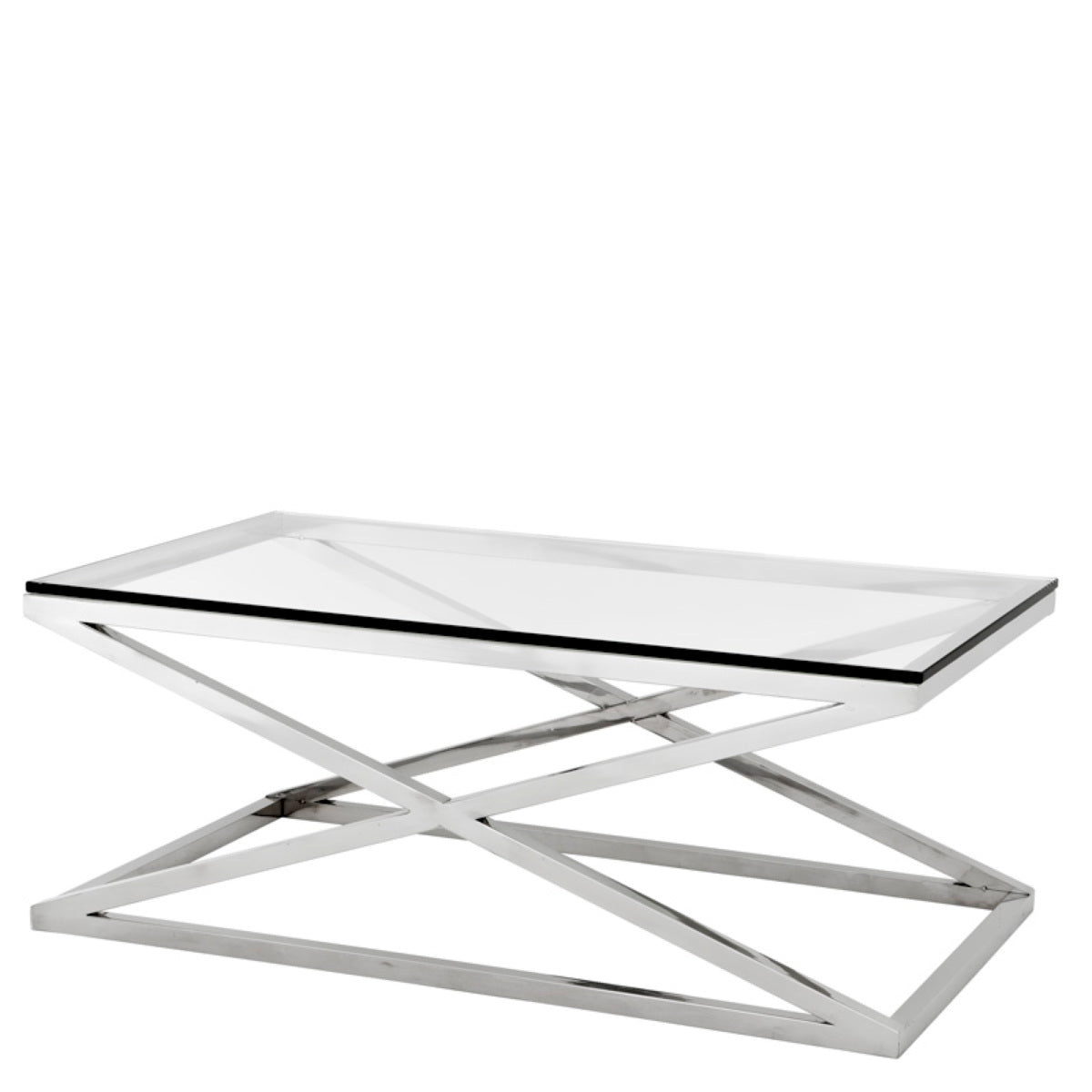 Clear Glass Coffee Table Criss Cross | Eichholtzmh.com