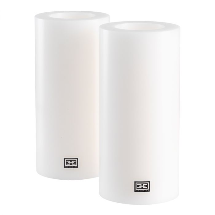 Artificial Candle ø 10 x H. 21 cm white set of 2