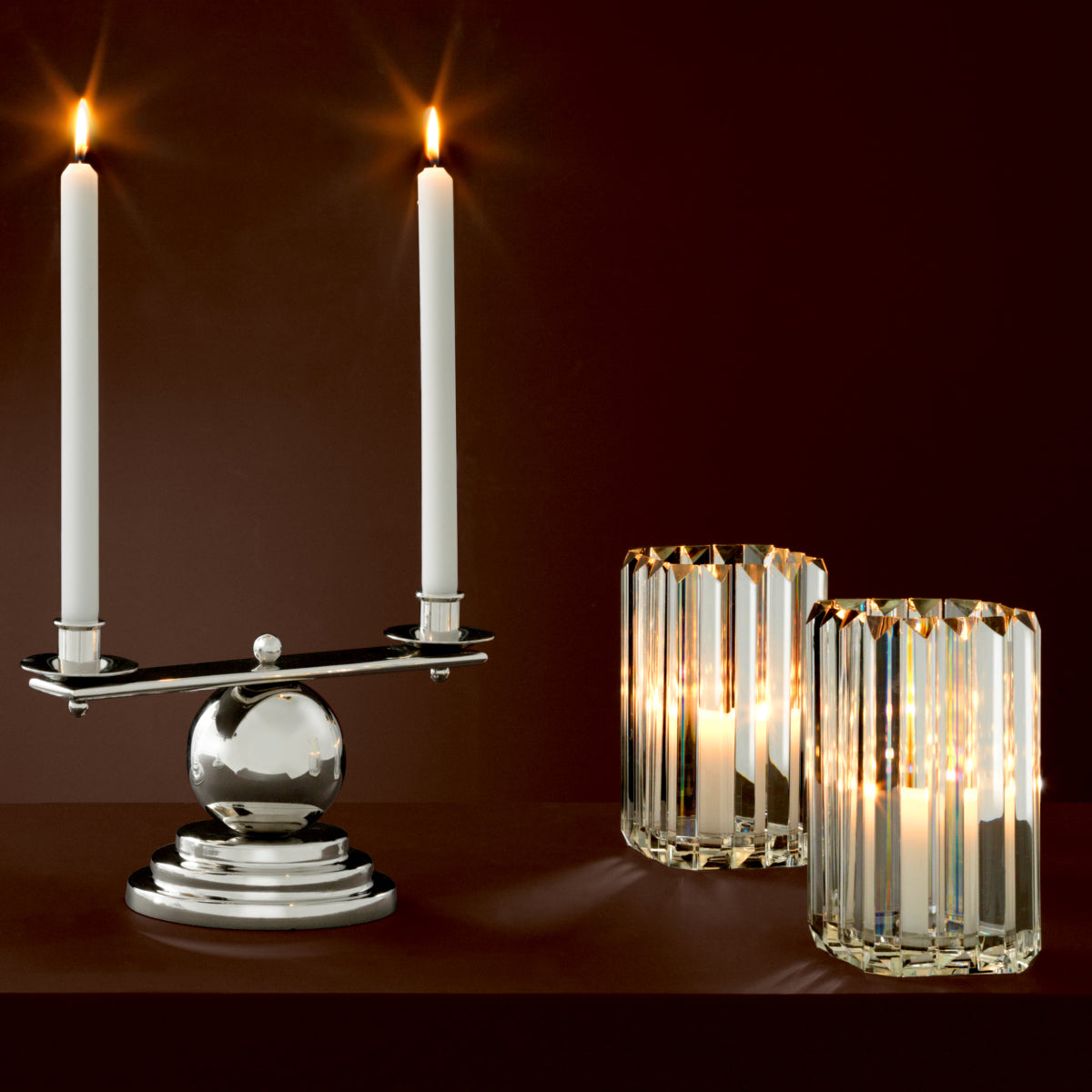 Crystal Glass Candle Holders (2) Howell | Eichholtzmh.com