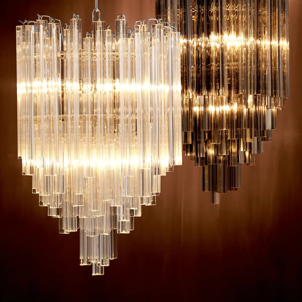 Clear Tapered Glass Rods Chandelier Salerno | Eichholtzmh.com