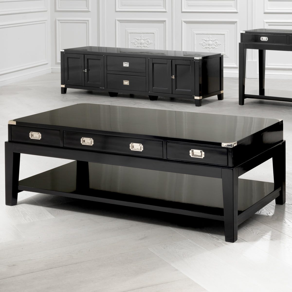 3 Drawer Coffee Table Military | Eichholtz Manhattan