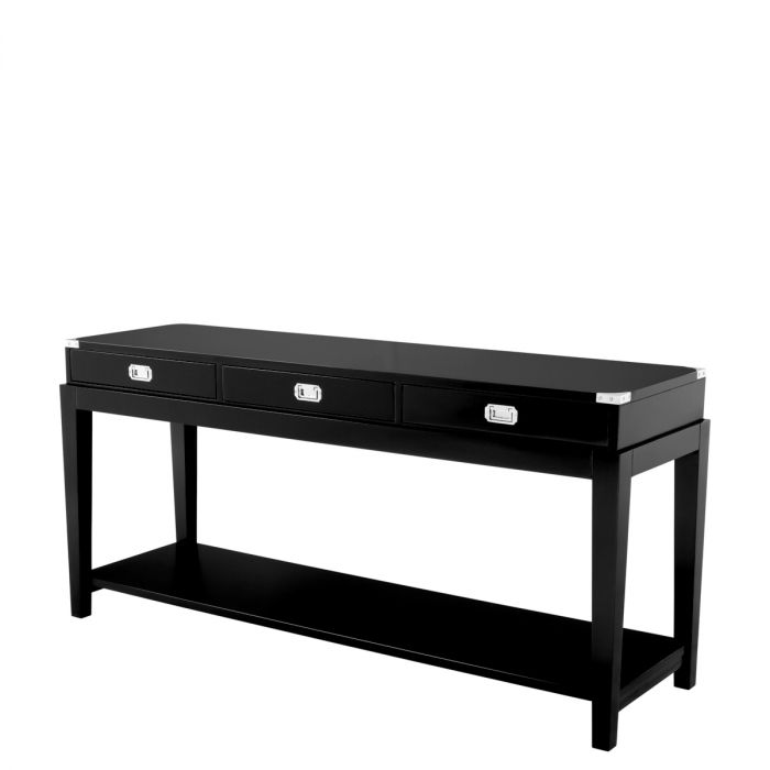 Console Table Military waxed black finish