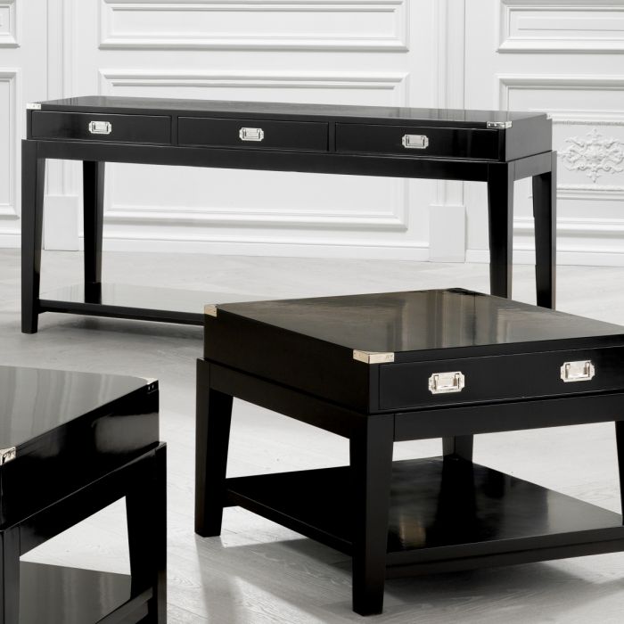 Console Table Military waxed black finish