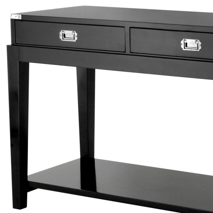 Console Table Military waxed black finish