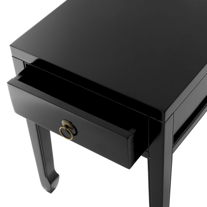 Side Table Chinese Low waxed black finish