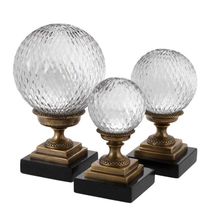Object Divani vintage brass finish set of 3